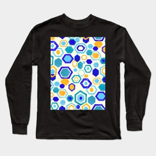 Scattered Gouache Hexagons - Cream Long Sleeve T-Shirt